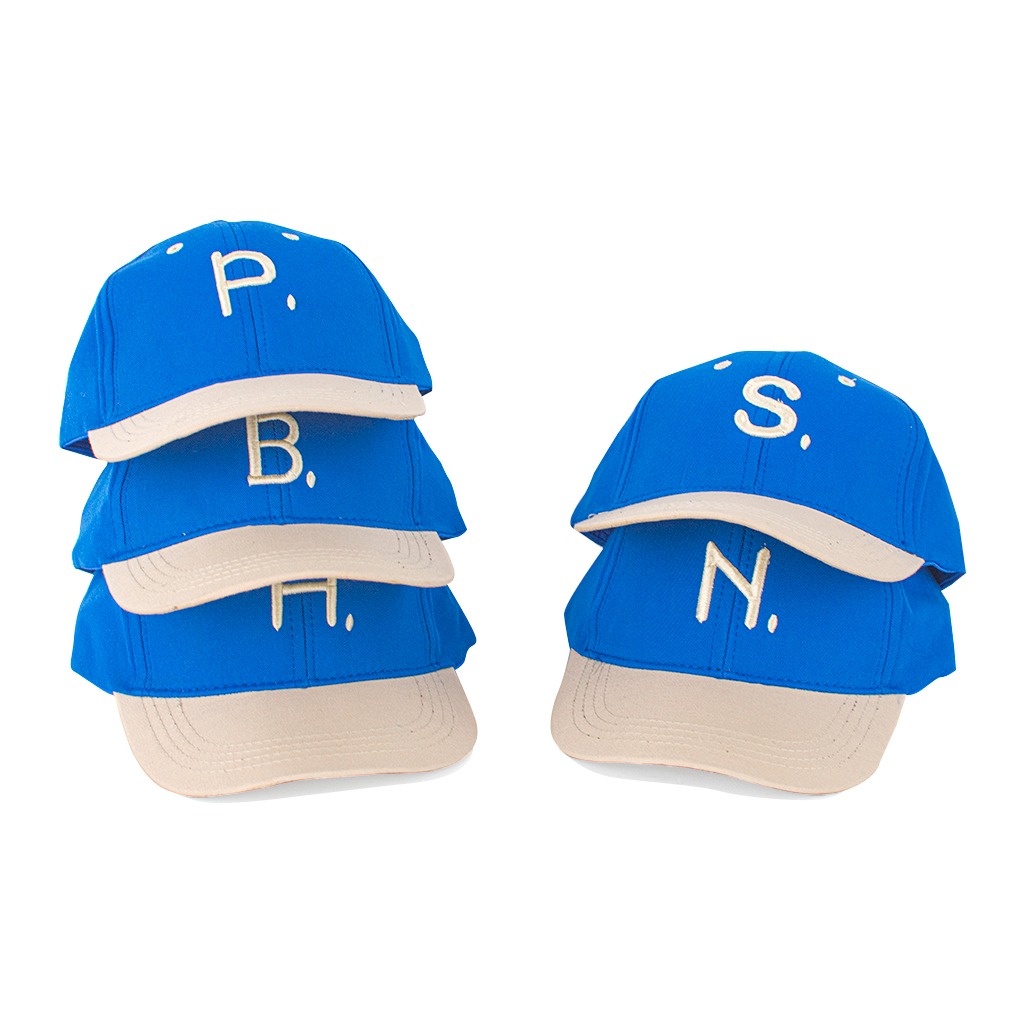 (HZ) TOPI KOMBINASI CREAM BIRU ANAK FASHION HAT TOPI MOTIF HURUF ALPHABETH