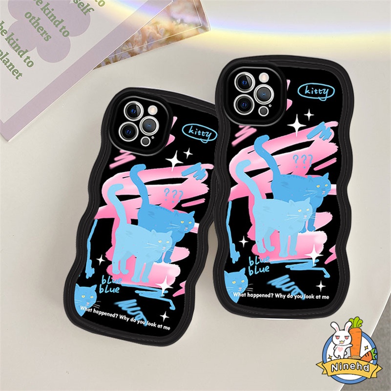 Xiaomi Redmi 12C A1 10C 10A 10 9 9A 9C 9T Note 12 11 11s 10 10s 9 9s 8 Pro Mi 11 Lite 11T Pro 10T Pro Poco F3 X3 Pro Casing Ponsel Kitty Fashion Baru Tahan Guncangan Tepi Bergelombang Casing Tpu Empuk