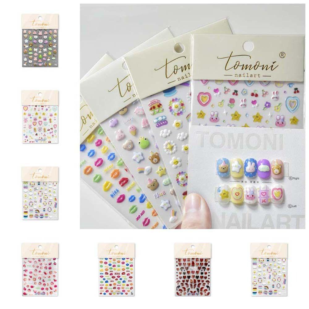 Mxbeauty Stiker Kuku Hewan Lucu Pelangi Kartun Stiker Hiasan Kuku Untuk Wanita