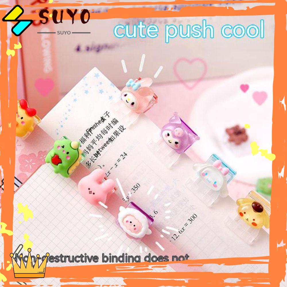 Suyo 15PCS /SET Surat Kertas Klip Plastik Alat Tulis File Holder Klem Kartun Multi-Fungsi Test Paper File Folder