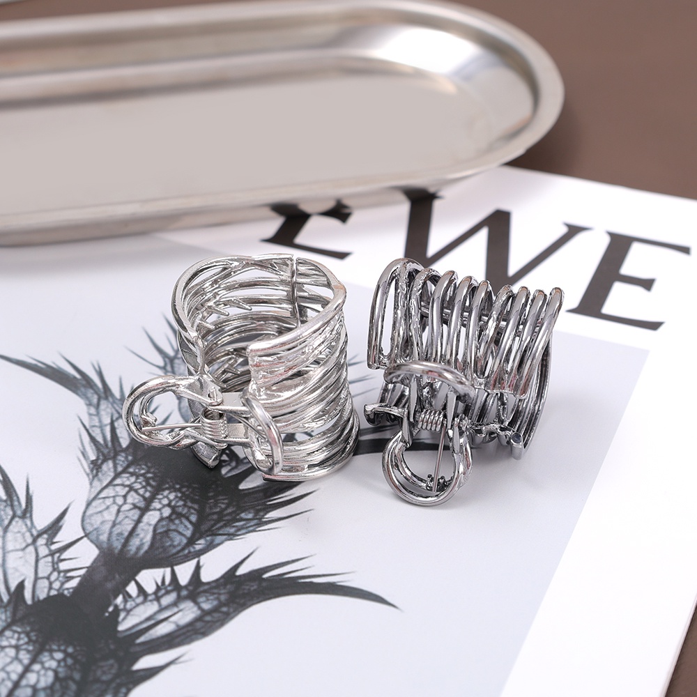 Baru Punk Y2k Logam Rambut Cakar/ Gadis Vintage Tinggi Ponytail Hiu Klip/ Kreatif Halus Jepit Rambut Aksesoris Rambut