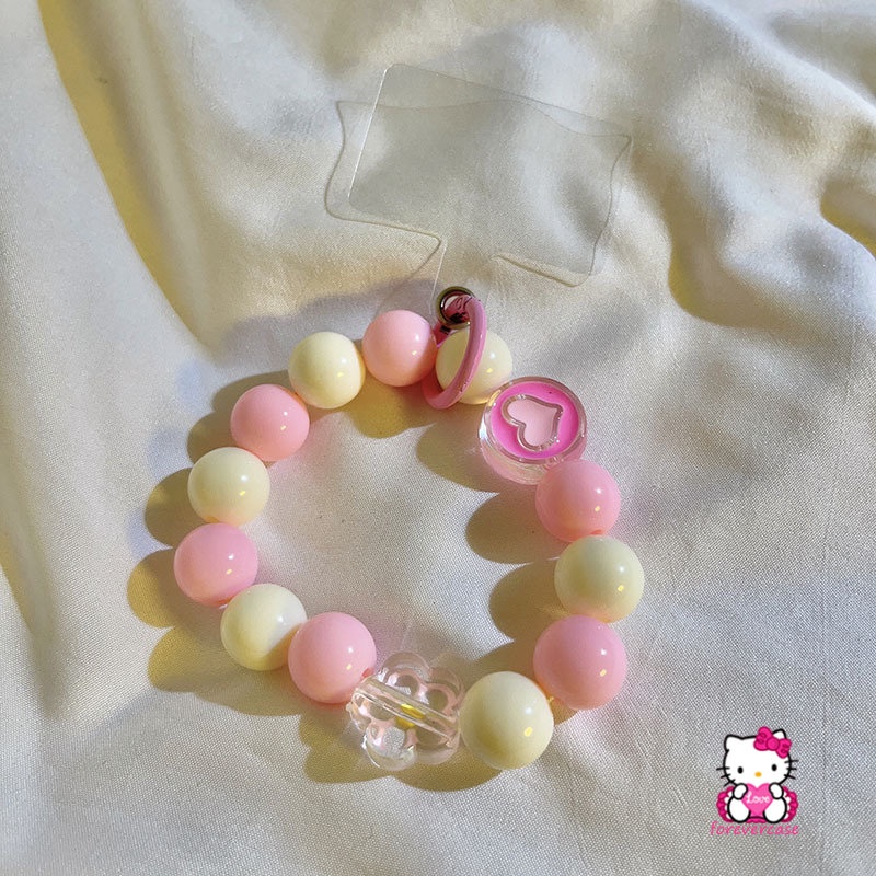 IPHONE Gelang Tangan Akrilik Gadis Korea Gantung Universal Gelang Untuk Iphone14 13 12 11 Pro Max MiNi Lucu Warna-Warni Manik Bulat Telepon Rantai