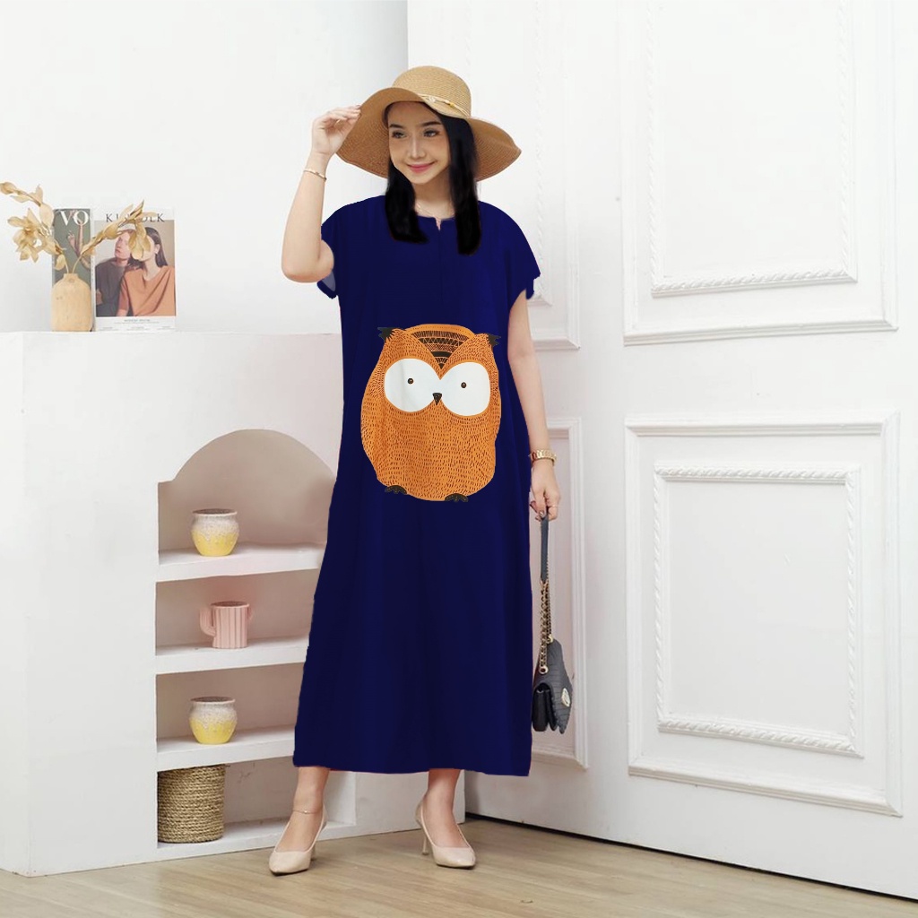 Dress Daster Owl Bahan Rayon Halus LD120 Busui Friendly