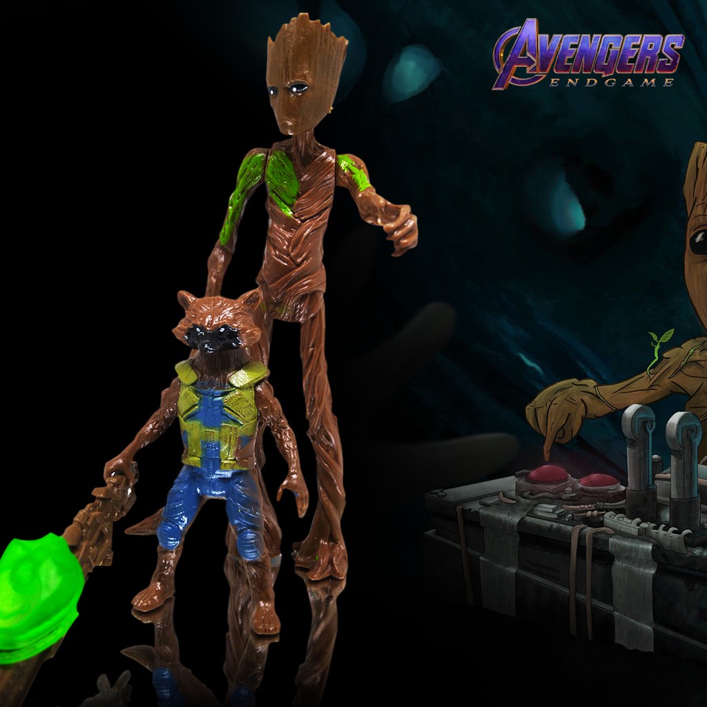 GROOT AND ROCKET - MAINAN - MARVEL LEGEND ACTION FIGURE THE AVANGERS - GROOT AND ROCKET