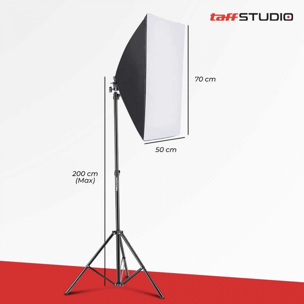 TaffSTUDIO Payung Tripod Softbox Reflektor Studio Fotografi + Bohlam