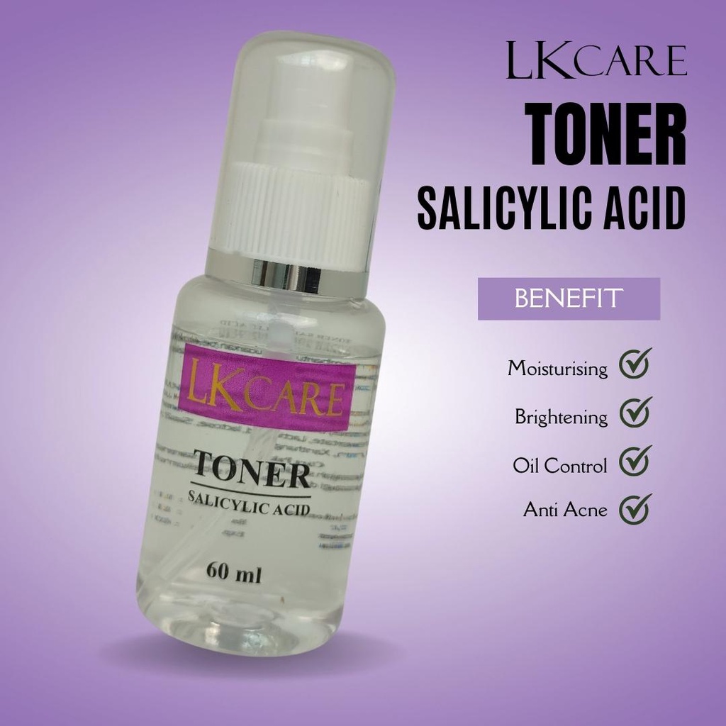 Toner Salicylic Acid 60ml LKCare BPOM Weekly untuk merawat kulit berjerawat dan berkomedo, kurangi minyak berlebih, anti inflamasi