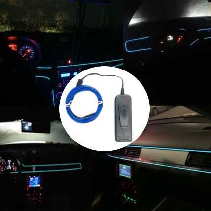 Lampu Hias Neon Car Interior Ambient EL Light Battery 3V 3M BURNHILDA