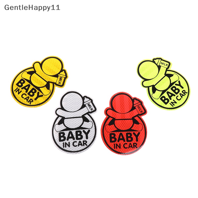 Gentlehappy Reflektif Baby On Board Baby in Mobil Jendela Bumper Stiker Vinyl Decal Lucu id