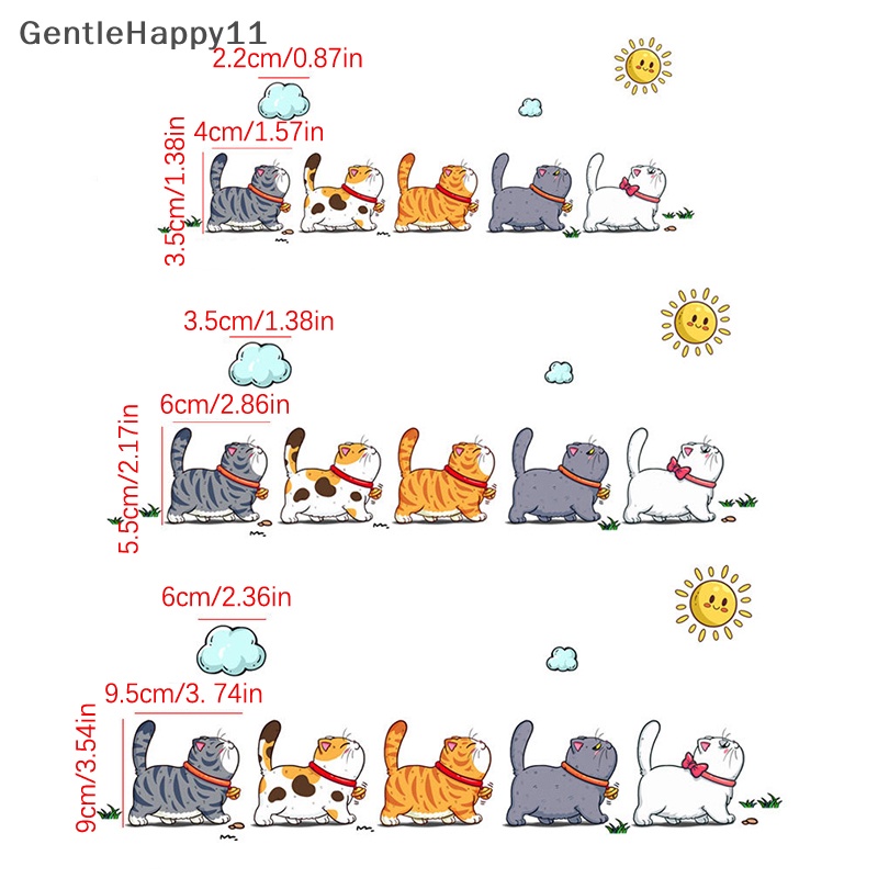 Gentlehappy 5Pcs /Set Climbing Cats Stiker Mobil Styling Hewan Lucu Tahan Air Stiker id