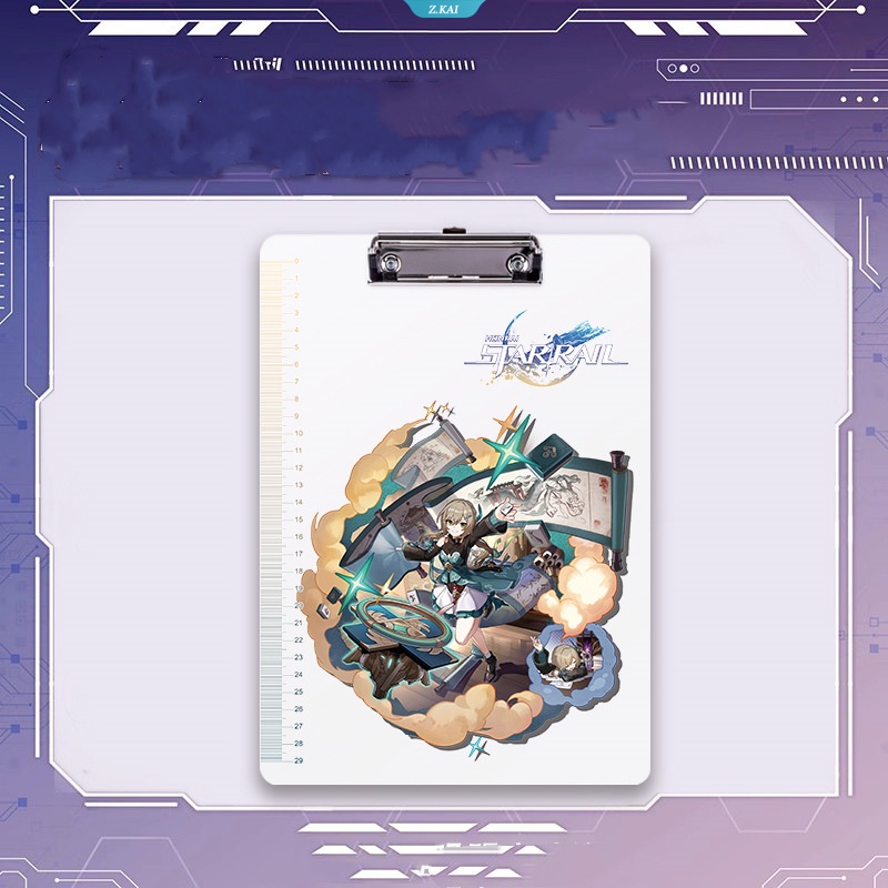 Honkai Star Rail Anime Kartun Karakter Kafka Dan Heng Maret 7th Silver Serigala Blade Perlengkapan Alat Siswa A4 Bening Frosted Folder Pad [ZK]