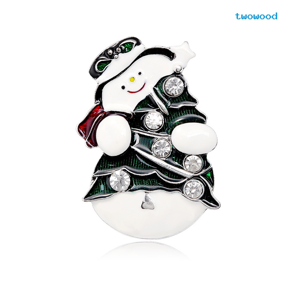 Twowood Natal Snowman Bros Eropa Dan Amerika Natal Snowman Drip Minyak Paduan Kartun Bros Pakaian Bros Brooch