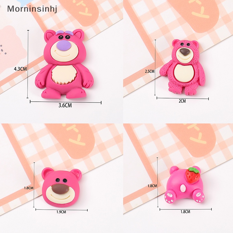 Mornin 1 Pc Mini Kawaii Kartun Strawberry Bear Datar Kembali Resin Hewan Scrapbook DIY Perhiasan Craft Dekorasi Aksesoris id