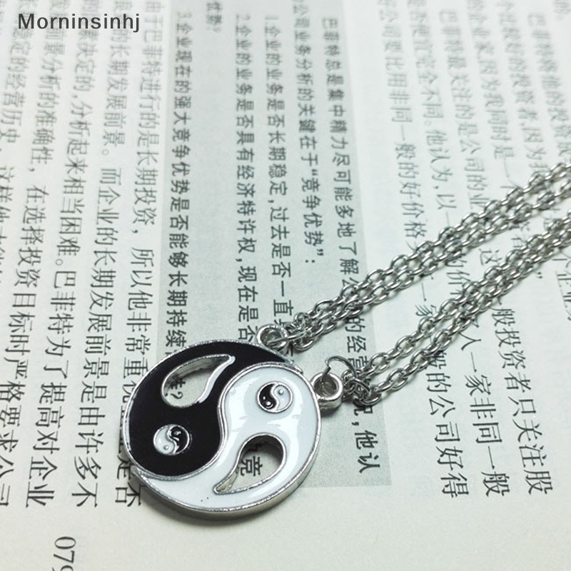 Mornin 2 Pcs Tai Chi Kalung Alloy Yin Yang Liontin Kalung Kreatif Fashion Leher Rantai Ulang Tahun Perhiasan Untuk Pasangan Sahabat Hadiah id