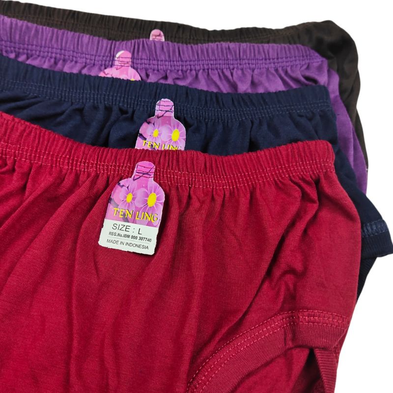 6 PCS l CD SEMOX Celana Dalam CD Wanita Dewasa Ukuran Jumbo Size M L XL XXL 3L XXXL 4L 3XL XXXXL 5L 4XL Katun Warna Gelap Tua Murah TOKO KEANULOVA