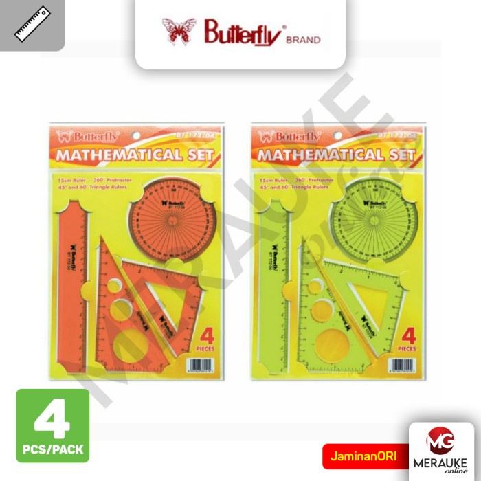 

BUTTERFLY Mathematical Set / Penggaris Segitiga Set BT 172-04
