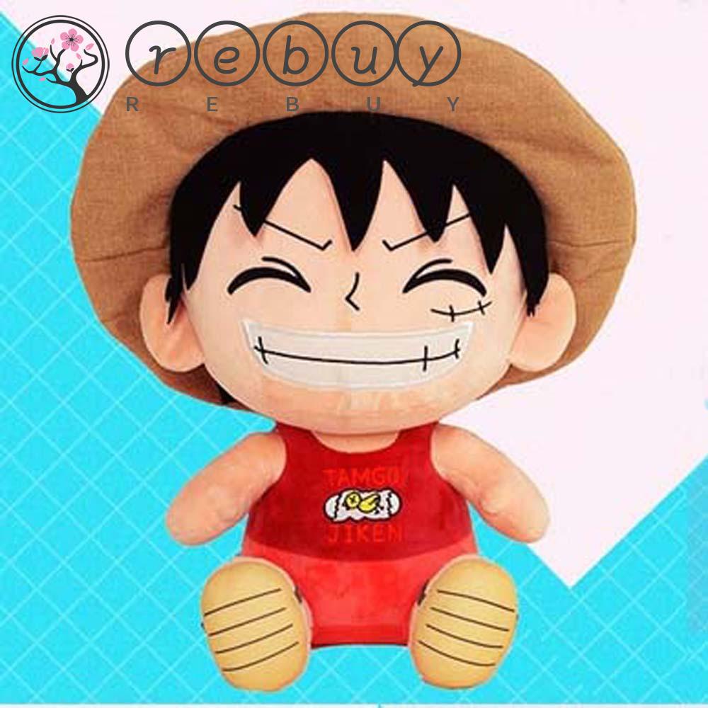 REBUY Rebuy Monkey D Luffy Lucu 25 cm Pet Bantal Hadiah Anak Katun PP Lembut Mainan Mewah