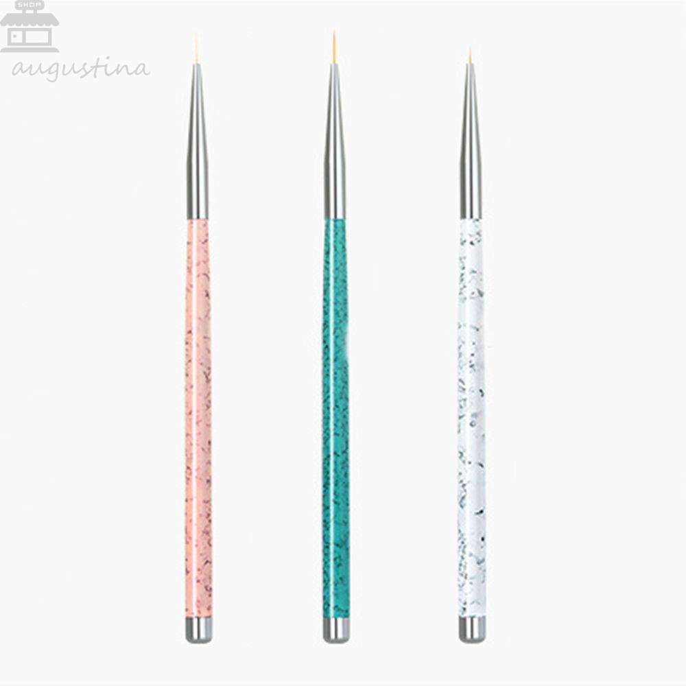 AUGUSTINA Kuas Agustina Gambar Gel Ultra-Tipis Isi 3pcs/Set Tips Lukis Liner