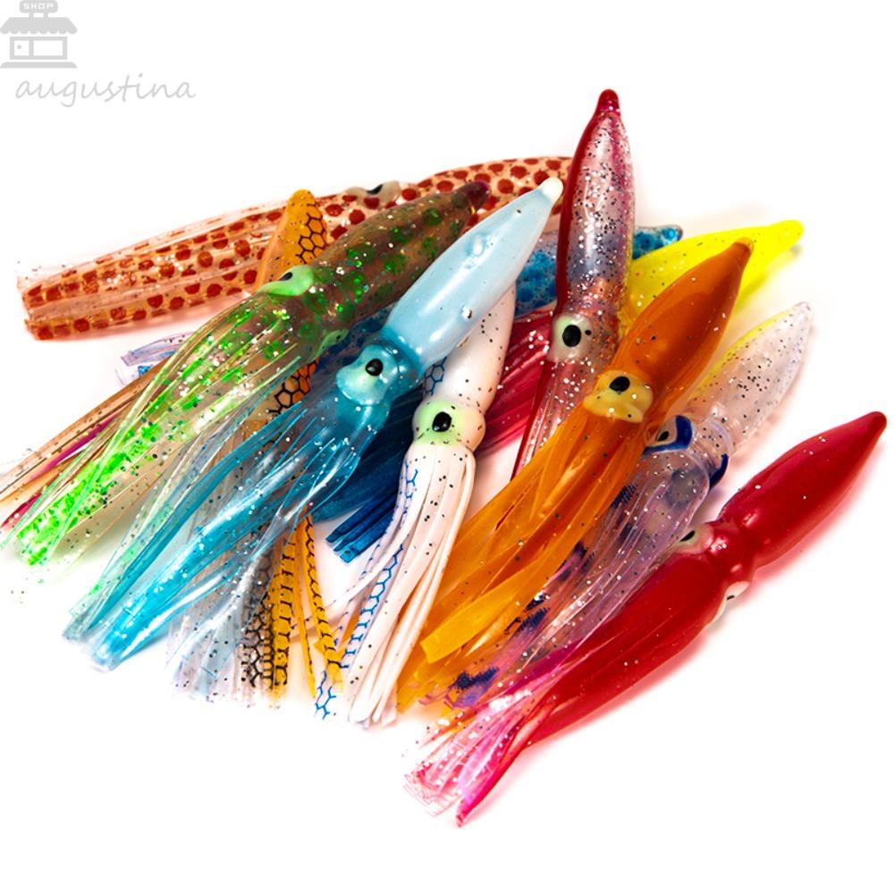 AUGUSTINA Agustina Soft Fishing Lure Octopus Modeling Rubber Umpan Buatan Buatan Buatan 8CM PVC Umpan Pancing Cumi-Cumi Untuk Tuna