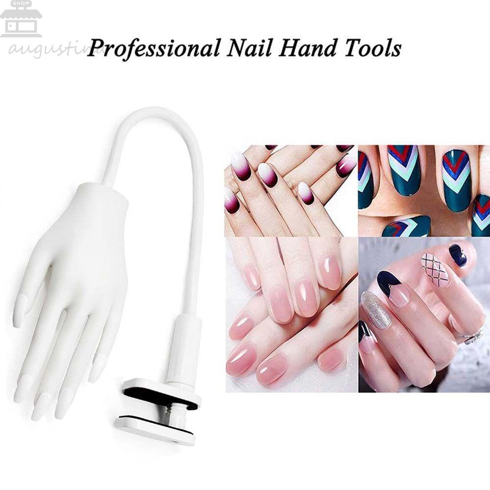 Agustinina Pelatihan Nail Art Tangan Bergerak Gadis Alat Manicure Ditekuk Latihan Jari Tangan Kuku Menampilkan Berdiri Adjustable Model Kuku Jari Palsu