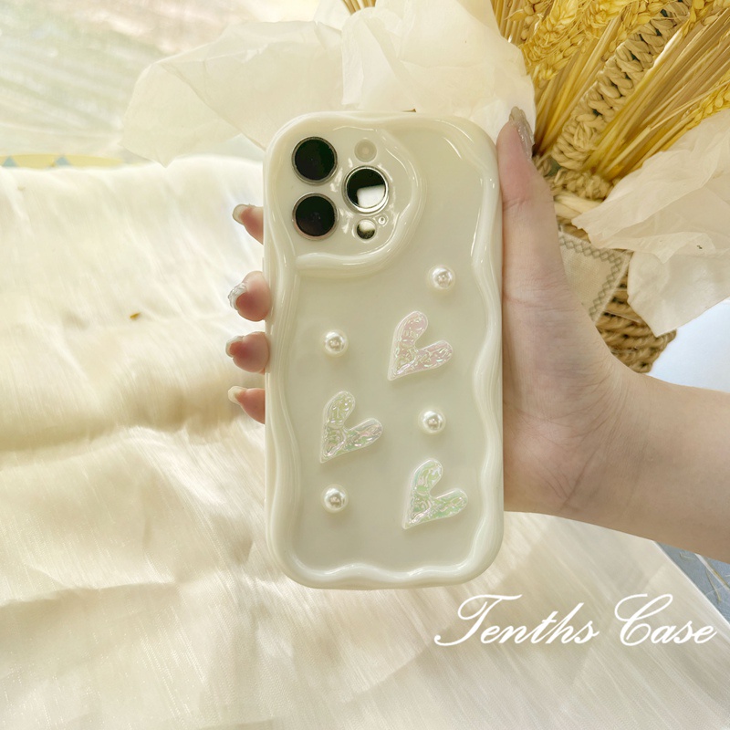 Kompatibel Untuk IPhone14 13 12 11 Pro Max8 7 6 6s Plus X Xr Xs Max SE 2020 3D Tepi Melengkung 3D Love Heart Phone Case Soft Cover