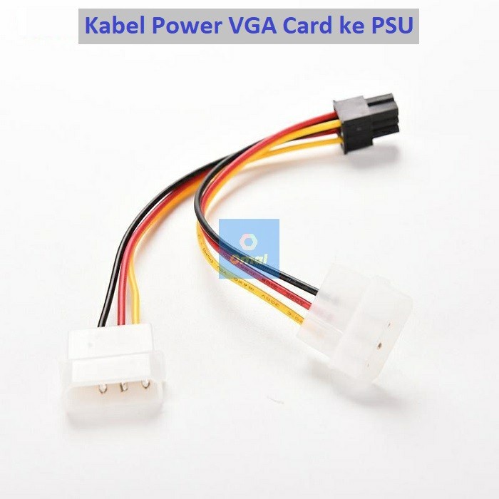 Kabel Konektor Converter Power VGA 6 pin 6pin To 2 dual MOLEX Molek