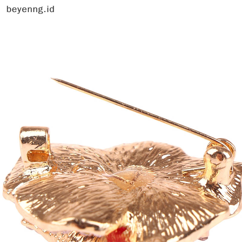 Beyen 1Pc Wanita Bros Enamel Pin Merah Hitam Mawar Kerah Pin Bunga Lencana Brooch ID