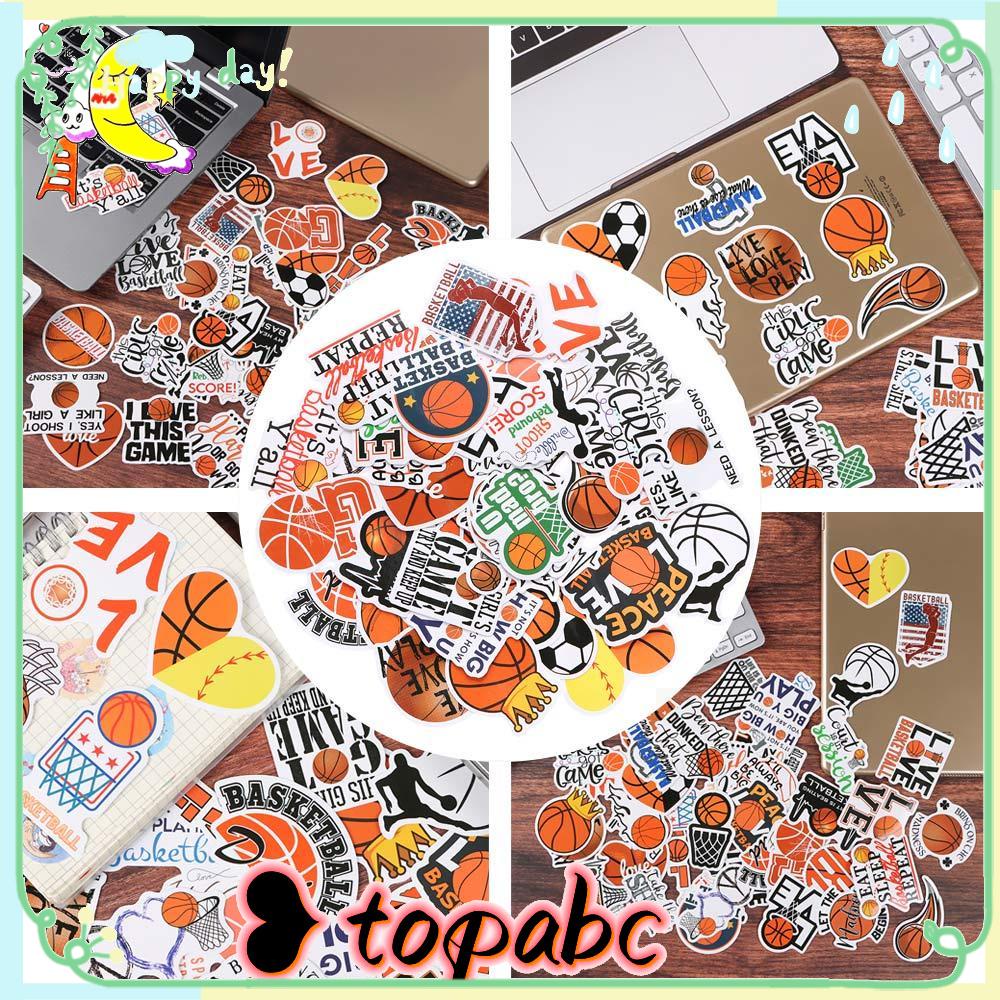 TOP 50pcs /set Stiker Basket Warna-Warni Tahan Air Scrapbooking Ornamen Graffiti