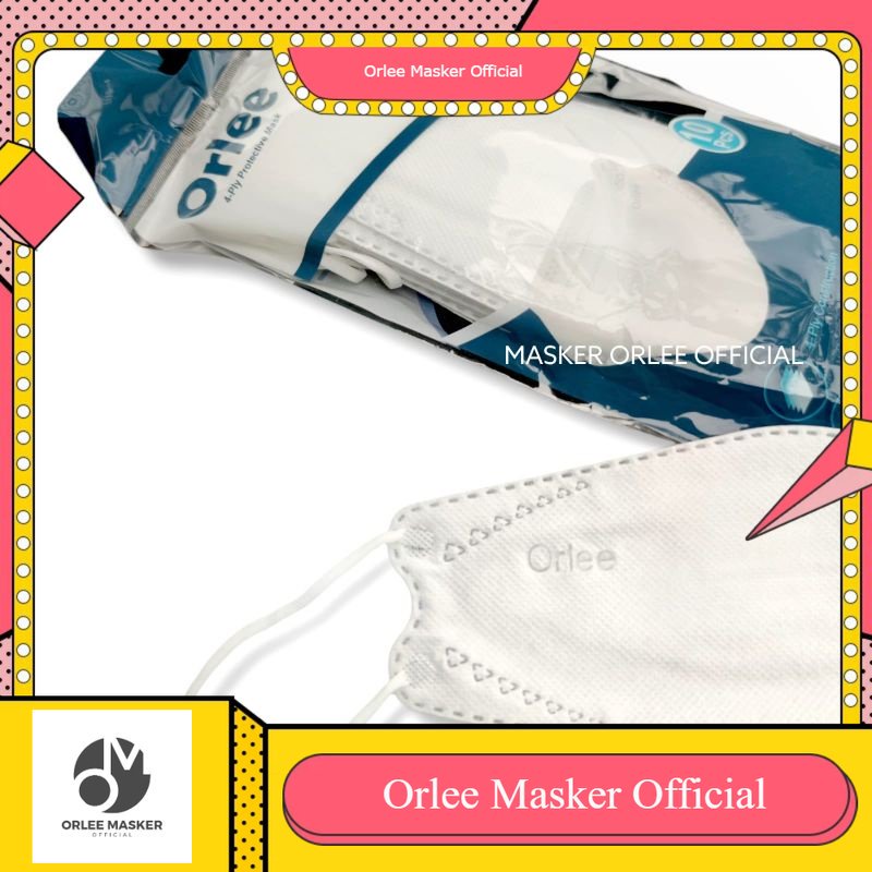 MASKER ORLEE KF94 4ply ORIGINAL 100% STANDAR KEMENKES  ALL WARNA 1pack isi 10pcs