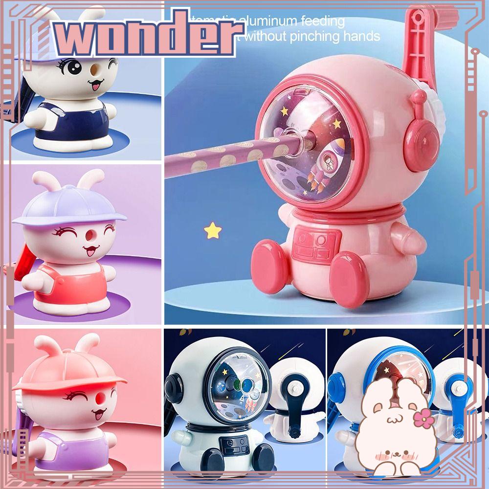 WONDER Pengasah Pensil Kantor Astronot /Rabbit Shaped Kartun Anti Lengket Timah Otomatis Masuk Timbal