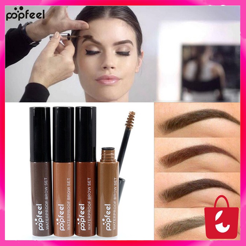 New Import Korea Popfeel Eyebrow Gel Maskara Pensil Alis Tahan Lama Anti Air Original 4 Varian Warna