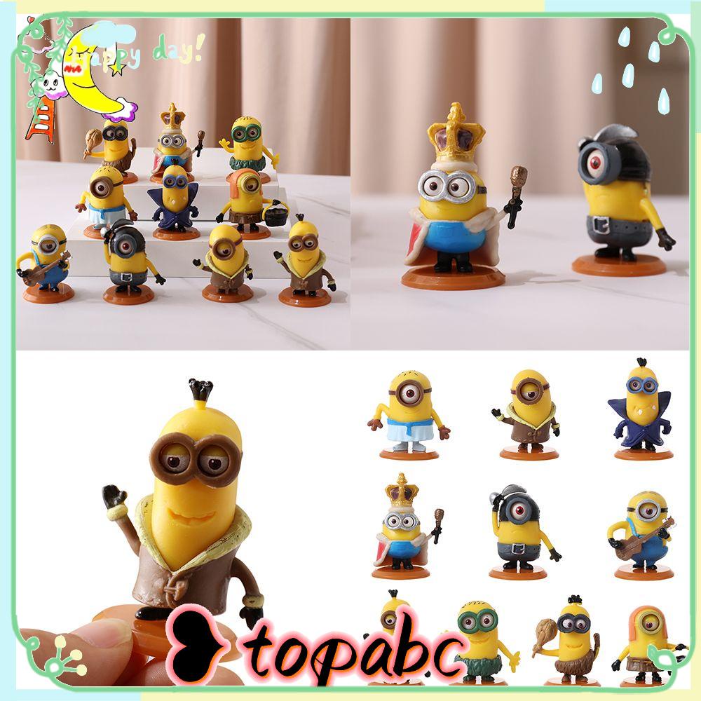 TOP 10pcs /set Ornamen Minions PVC 3D Desktop Dekorasi Rumah Gru Agnes