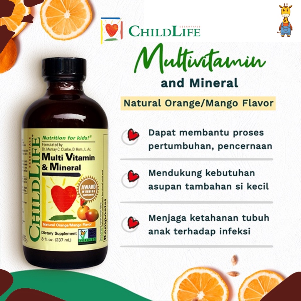 ChildLife MultiVitamin &amp; Mineral 237ml - Multi Vitamin Anak Bayi