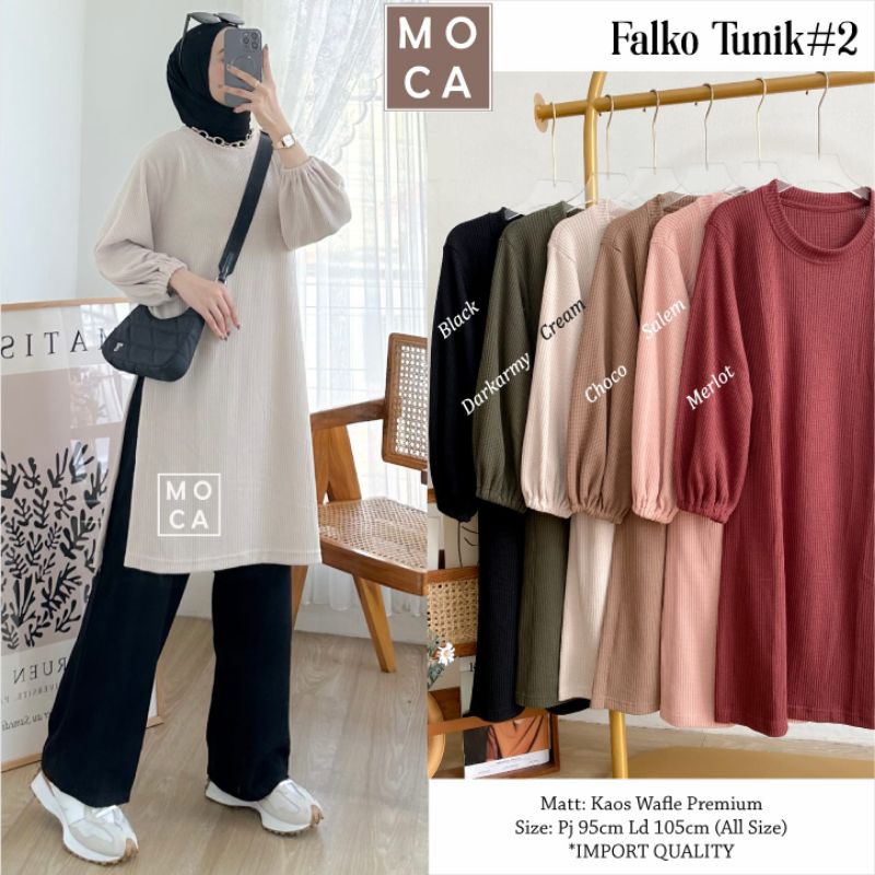 FALKO TUNIK #2 ORI MOCA | Ld105 Kaos Wafle Premium