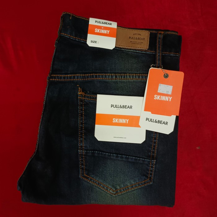 Celana Skinny jeans pria panjang putih bersih Pull & Bear Stretch - Putih, 31