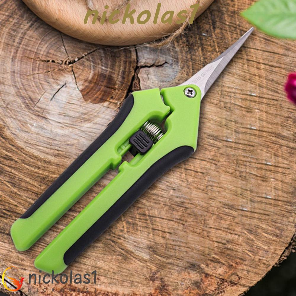 NICKOLAS1 Pruning Shears Labor Saving Spring Sesign Pegangan Nyaman Stainless Steel PP Handle Kepala Lurus Perlengkapan Taman