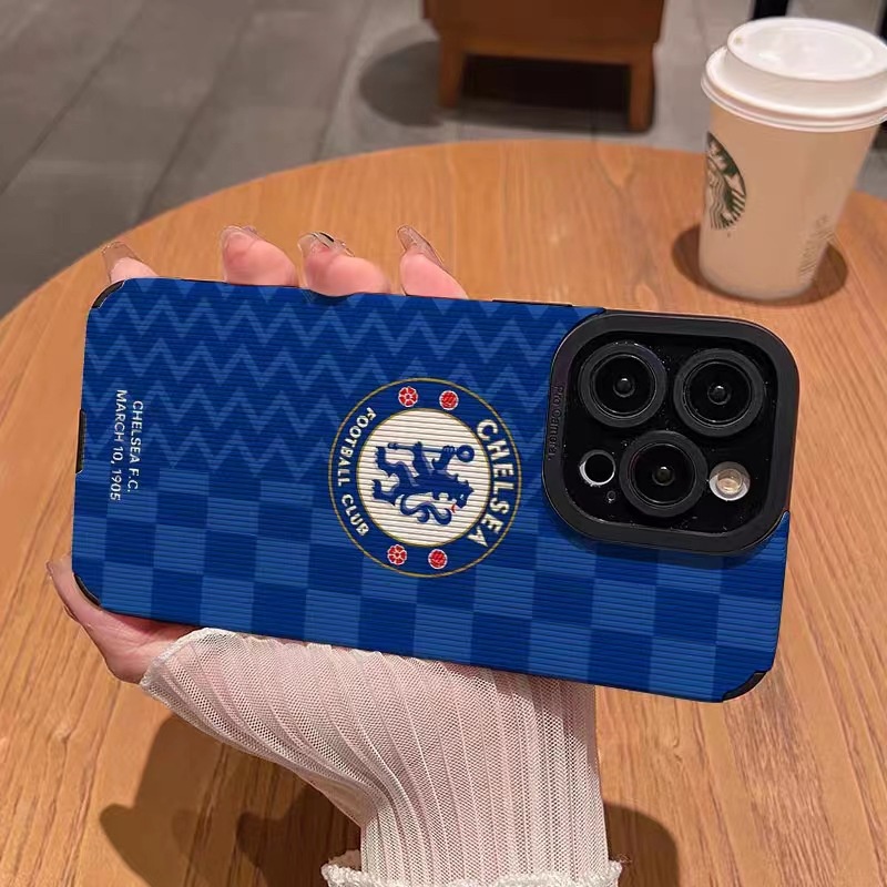 [Lamb Skin]softcase Untuk IPhone 6S 7plus8plus X XS XR XS Max11 13 12 14 PRO Max 14plus 12 13 Casing Hp MINI Biru Chelsea FC