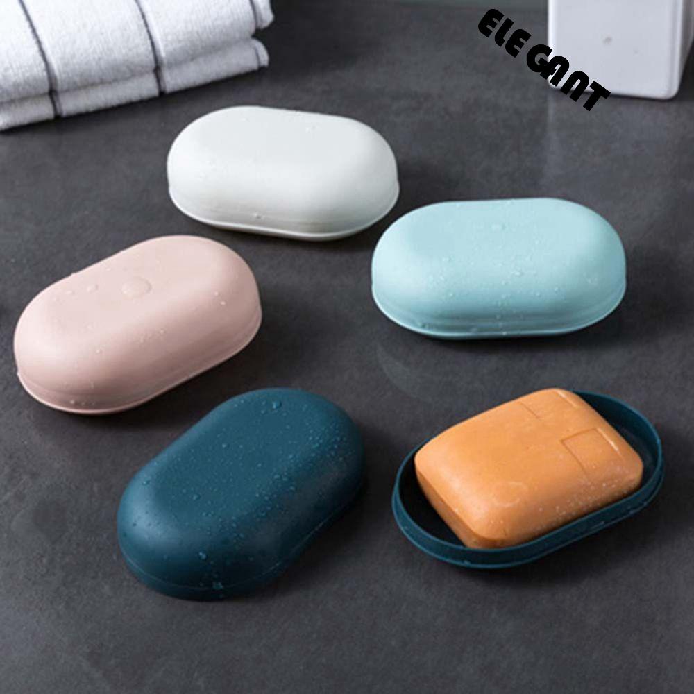 【 ELEGANT 】 Kotak Sabun 1Pcs Dengan Tutup Shower Aksesoris Wastafel Dapur Rumah Travel Tempat Penyimpanan Piring