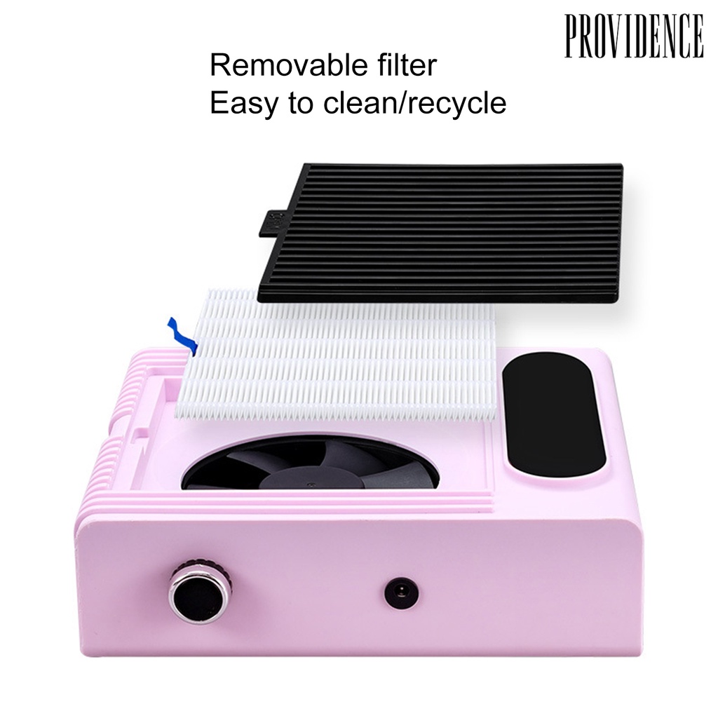 Providence Kolektor Debu Kuku 80W Daya Tinggi Dapat Disesuaikan Kebisingan Rendah Filtrasi Bersepeda Filter Yang Dapat Dilepas Listrik Manicure Vacuum Cleaner Extractor Fan Perlengkapan Kuku