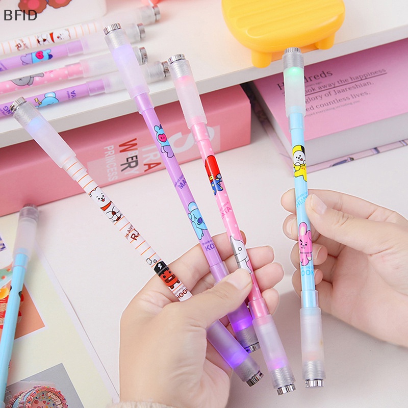 [BFID] Rotag Keren LED Flash Gel Pen Dengan Lampu Siswa Mode Gaming Spinning Pen Ballpoint Mahasiswa Pereda Tekanan Hadiah Pena Alat Tulis [ID]