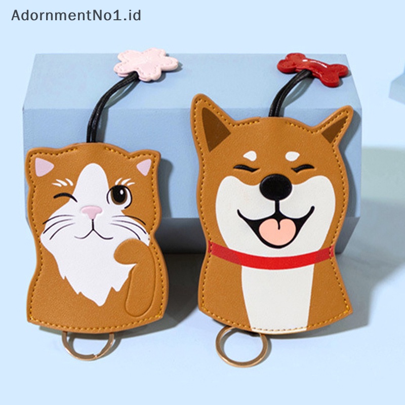 [AdornmentNo1] Kulit kreatif Shiba Inu Case kunci mobil kartun anjing rumah tangga tas kunci lucu Pull Key Cover pria wanita tempat penyimpanan kunci mobil tas penutup