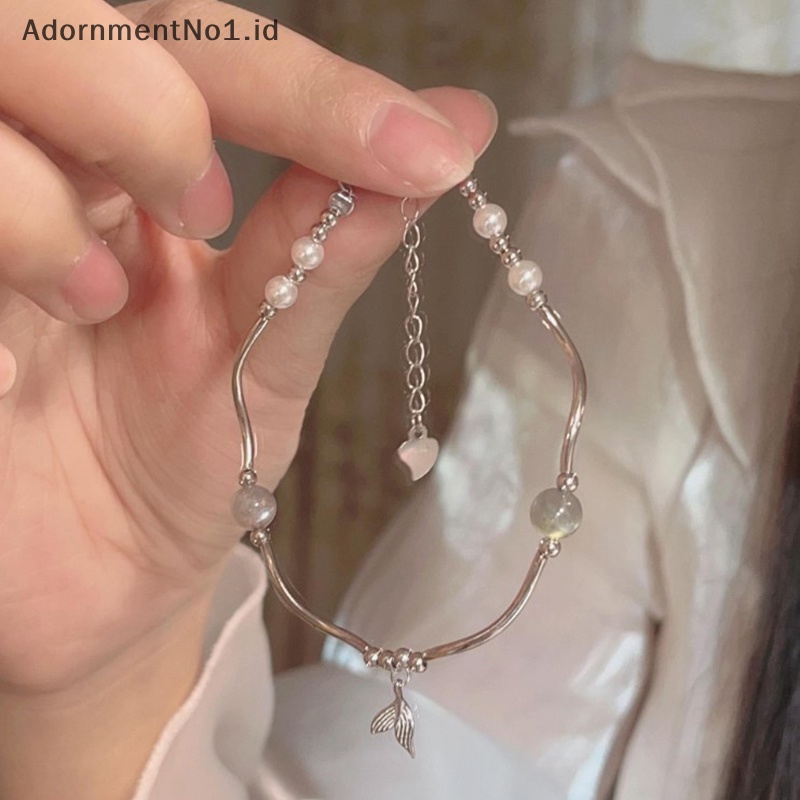 [AdornmentNo1] Fishtail gelang cincin Mobius perempuan Bracelet Ins desain ceruk ringan Moonlight batu Bestie gelang angin dingin