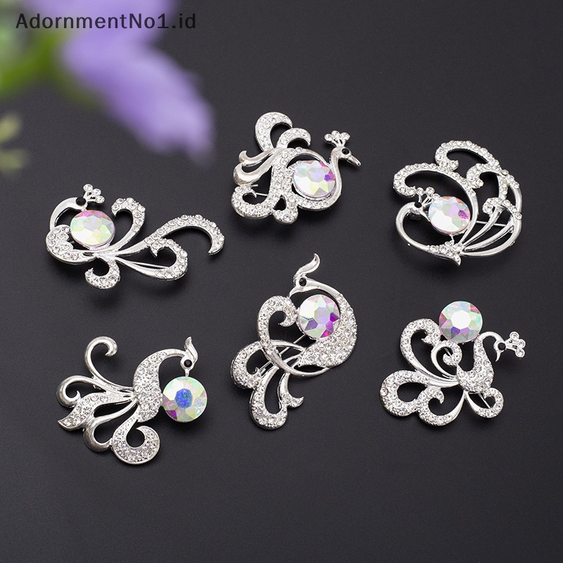 [AdornmentNo1] Fashion merak bros berlian imitasi ringan Alloy korsase aksesoris pakaian elemen hewan perhiasan untuk wanita Shiny Brooch