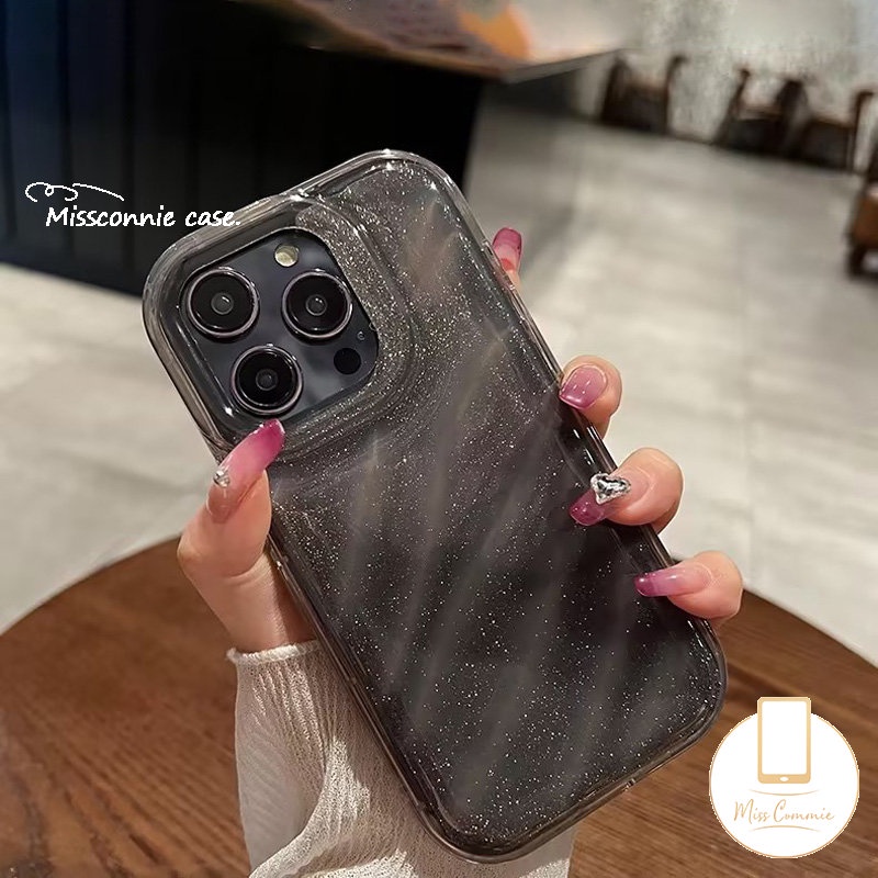 Casing Kartu Laser Warna Gradien Mewah Kompatibel Untuk IPhone 7Plus XR 11 13 14 12 Pro MAX XS MAX 6S 7 8 Plus SE 2020 Langit Berbintang fantasi 3D Pola Corrugasi Stereo Soft Cover