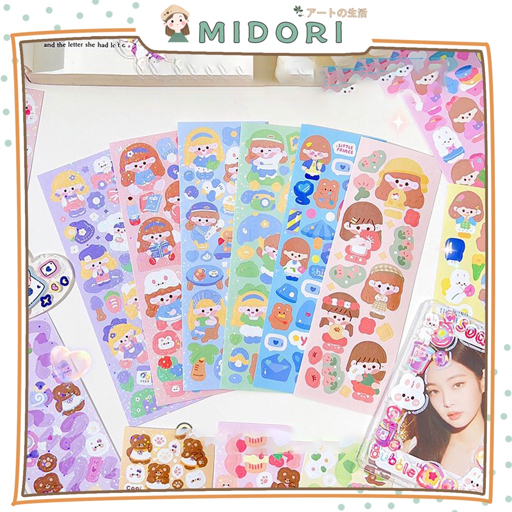 

[MIDORI] 10Pcs SHINY CUTE ANIMAL CARTOON DIY Diary Sticker Jurnal BUJO Planner Deco Stiker Hias - B0414