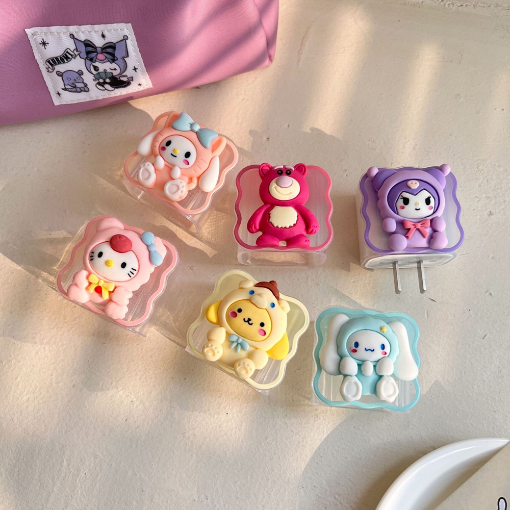 4pc /set Kabel Chargers Case Pelindung Sanrio Case Pelindung Cocok Untuk Apple 20w Charger Pelindung Cases