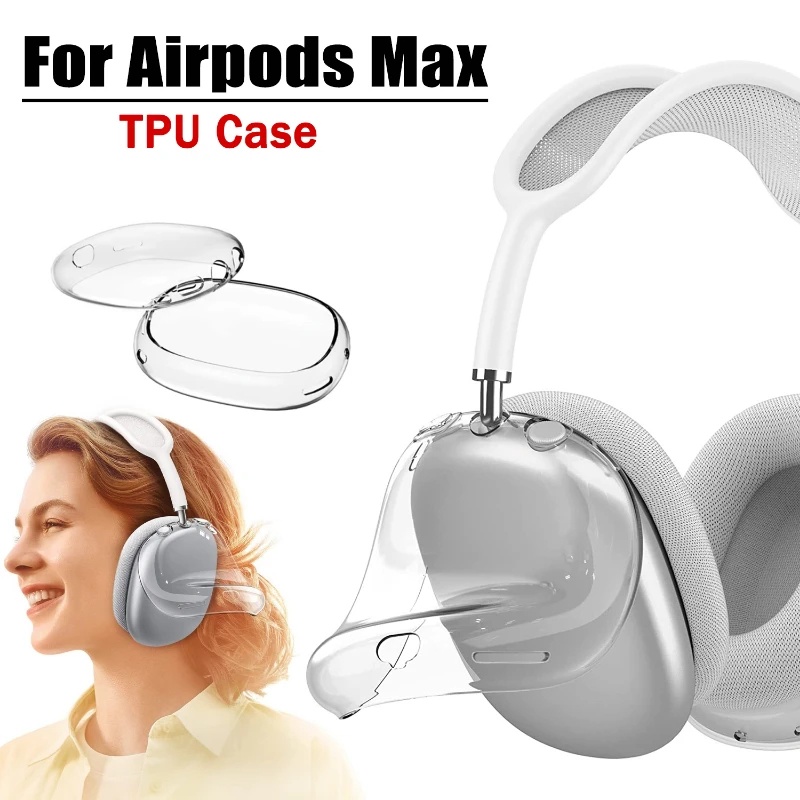 Headphone TPU Lengan Pelindung Kompatibel Dengan Airpods Max/Casing Headset Bluetooth Transparan/Penutup Pelindung Headphone Anti Gores Dan Debu/Aksesoris 3C