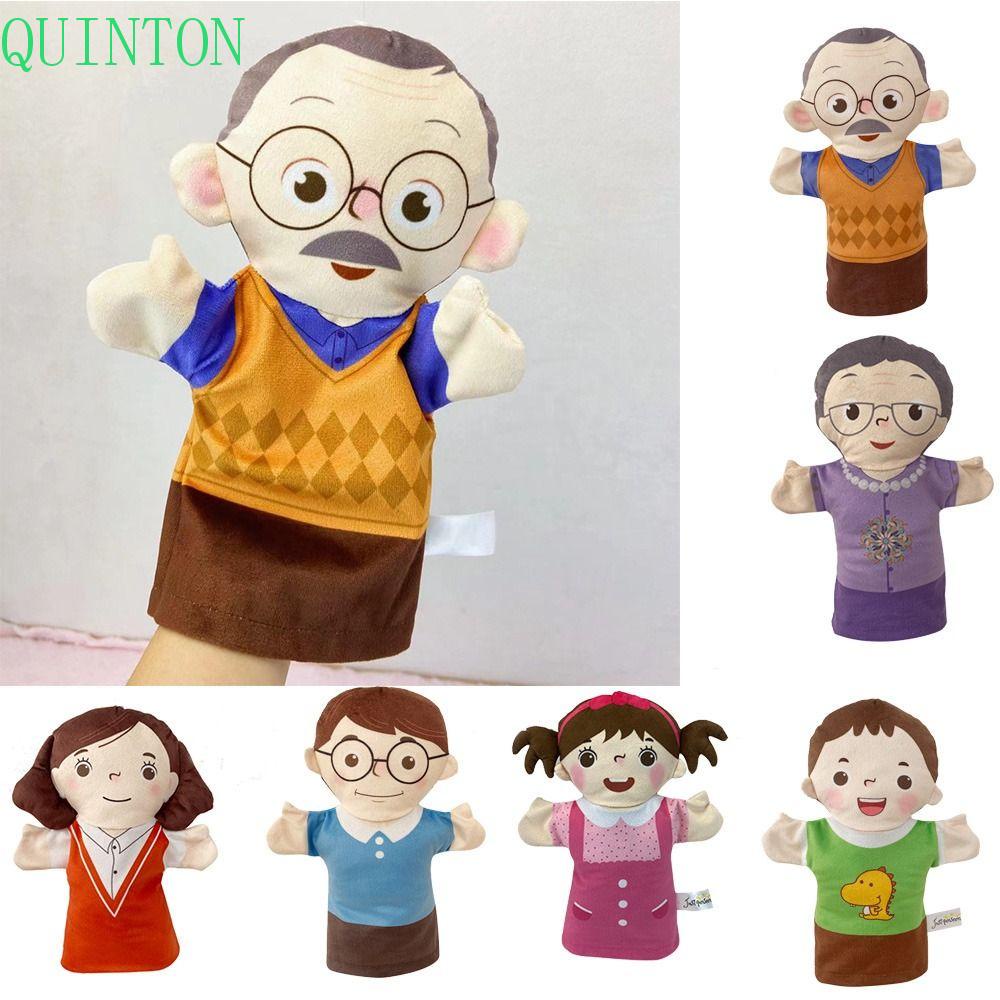 Boneka Anggota Keluarga QUINTON, Boneka Tangan Anak Mewah, Mainan Bayi Orang Tua-Anak Kakek Nenek Anak Anak Sarung Mewah Untuk Boneka Mainan