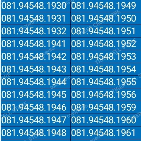 Kartu Nomor / Nomer Cantik Internet Data XL XTRA ON 2GB Urut Tahun