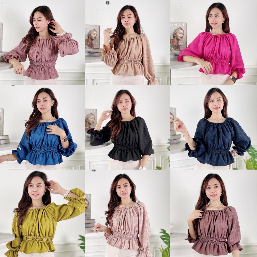 Tq88indonesia Fashion Baju Atasan Wanita Terbaru / Qenia LADY CRUSH Blouse Kekinian / Ootd