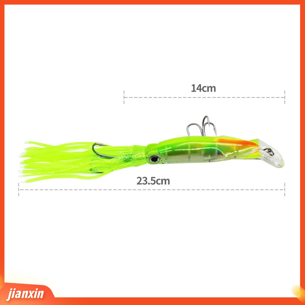 (In Stock) 14cm 40g Umpan Ikan Bentuk Cumi Manusia Hidup Bahan Plastik Warna-Warni Mata 3D Umpan Ikan Untuk Laut